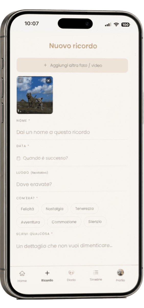 Carica i tuoi ricordi